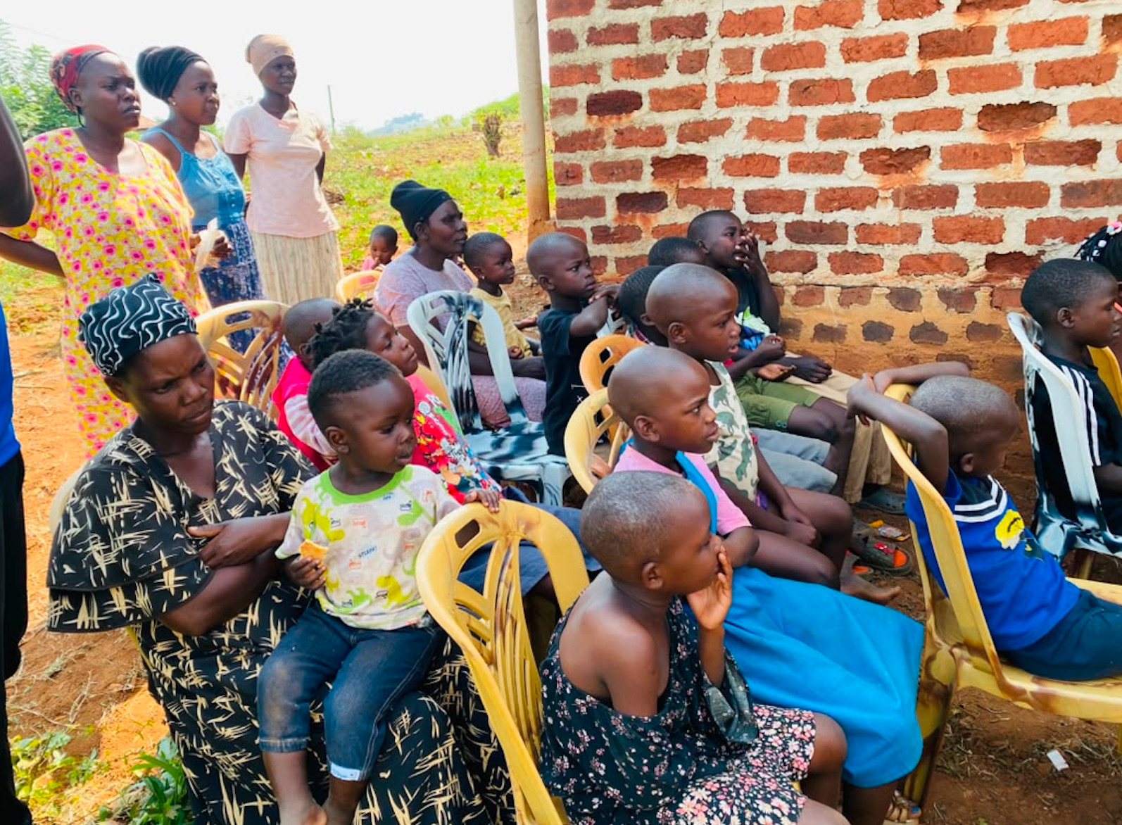Children and caregivers gathered together